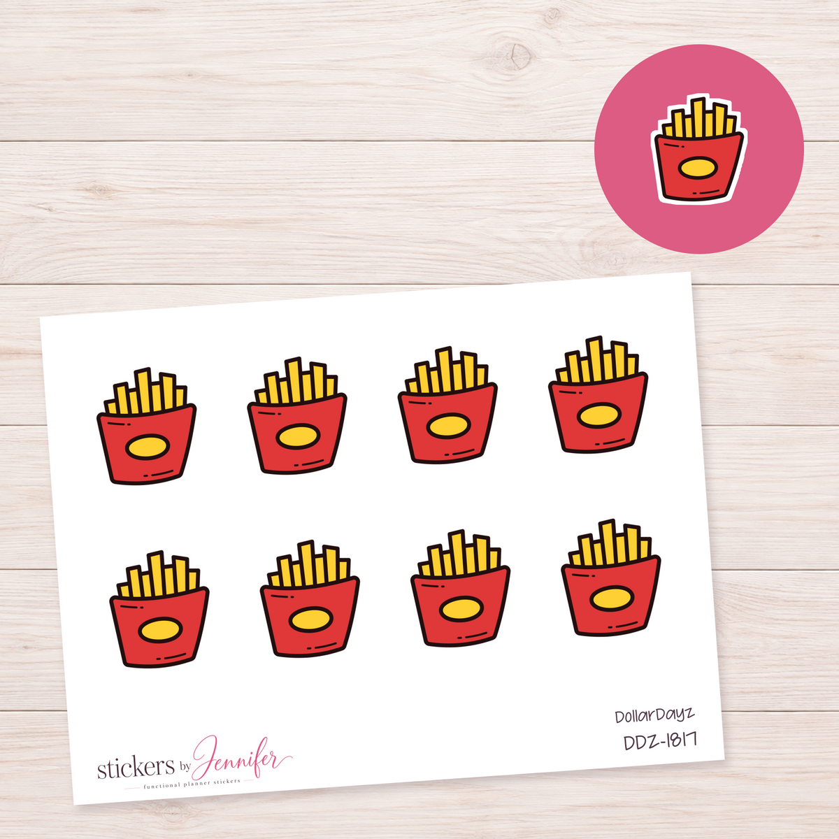 Fries Carton Icon Planner Stickers | DDZ-1817