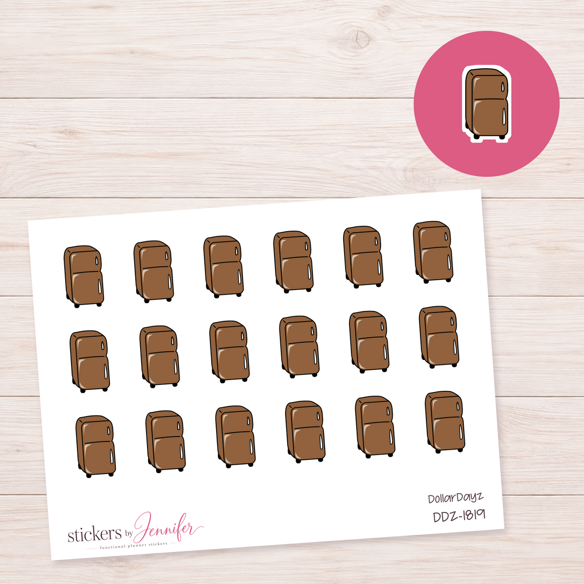Warm Brown Refrigerator Planner Stickers | DDZ-1819