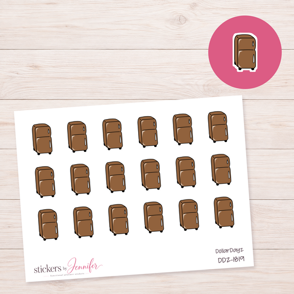 Warm Brown Refrigerator Planner Stickers | DDZ-1819