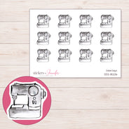DDZ-18206 planner sticker sheet with enlarged sticker detail