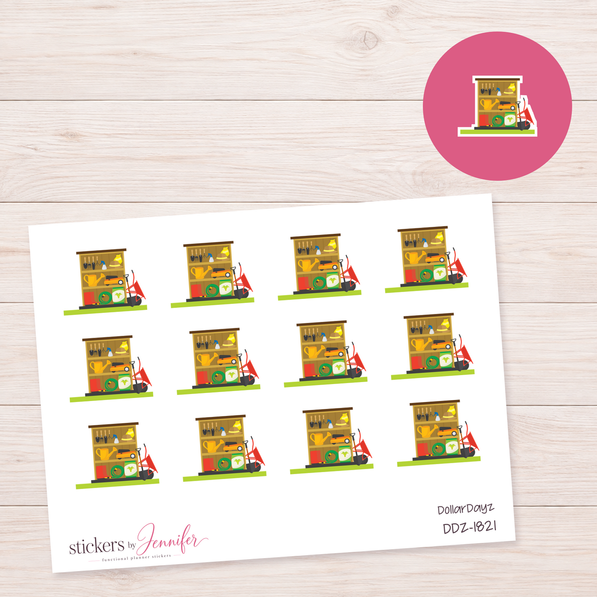 Garden Tool Shelf Planner Stickers | DDZ-1821