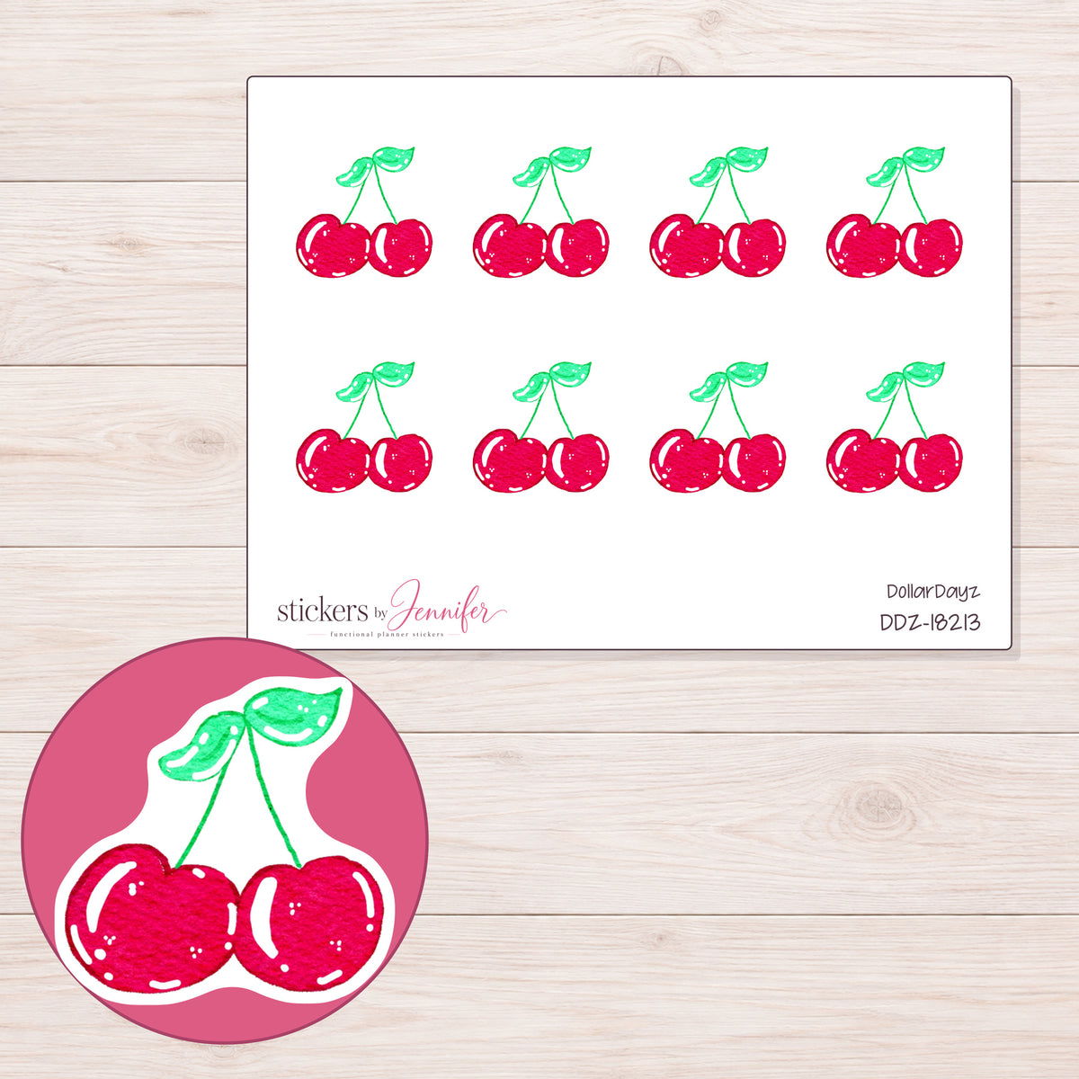 DDZ-18213 planner sticker sheet with enlarged sticker detail