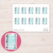 DDZ-18216 planner sticker sheet with enlarged sticker detail