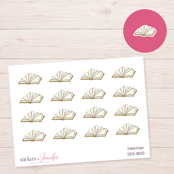 Fanned Open Book Planner Stickers | DDZ-1825