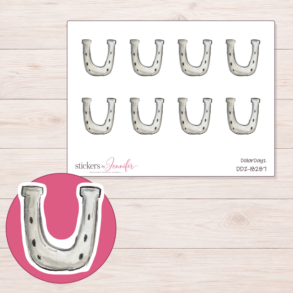 DDZ-18287 planner sticker sheet with enlarged sticker detail