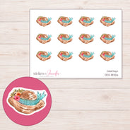 DDZ-18326 planner sticker sheet with enlarged sticker detail