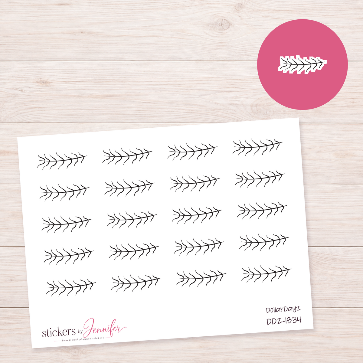 Fine Leafy Line Planner Stickers | DDZ-1834