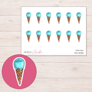 DDZ-18385 planner sticker sheet with enlarged sticker detail
