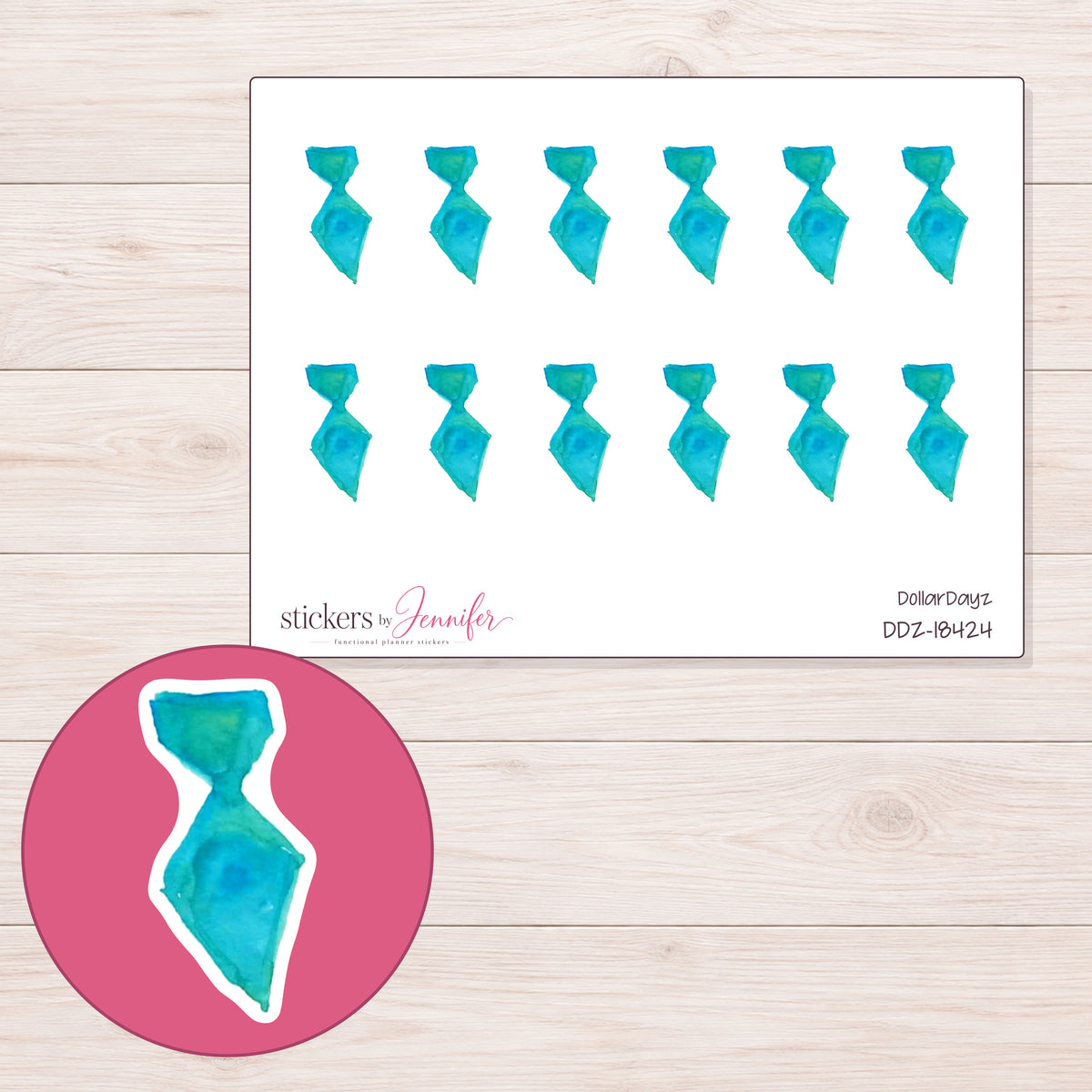 DDZ-18424 planner sticker sheet with enlarged sticker detail