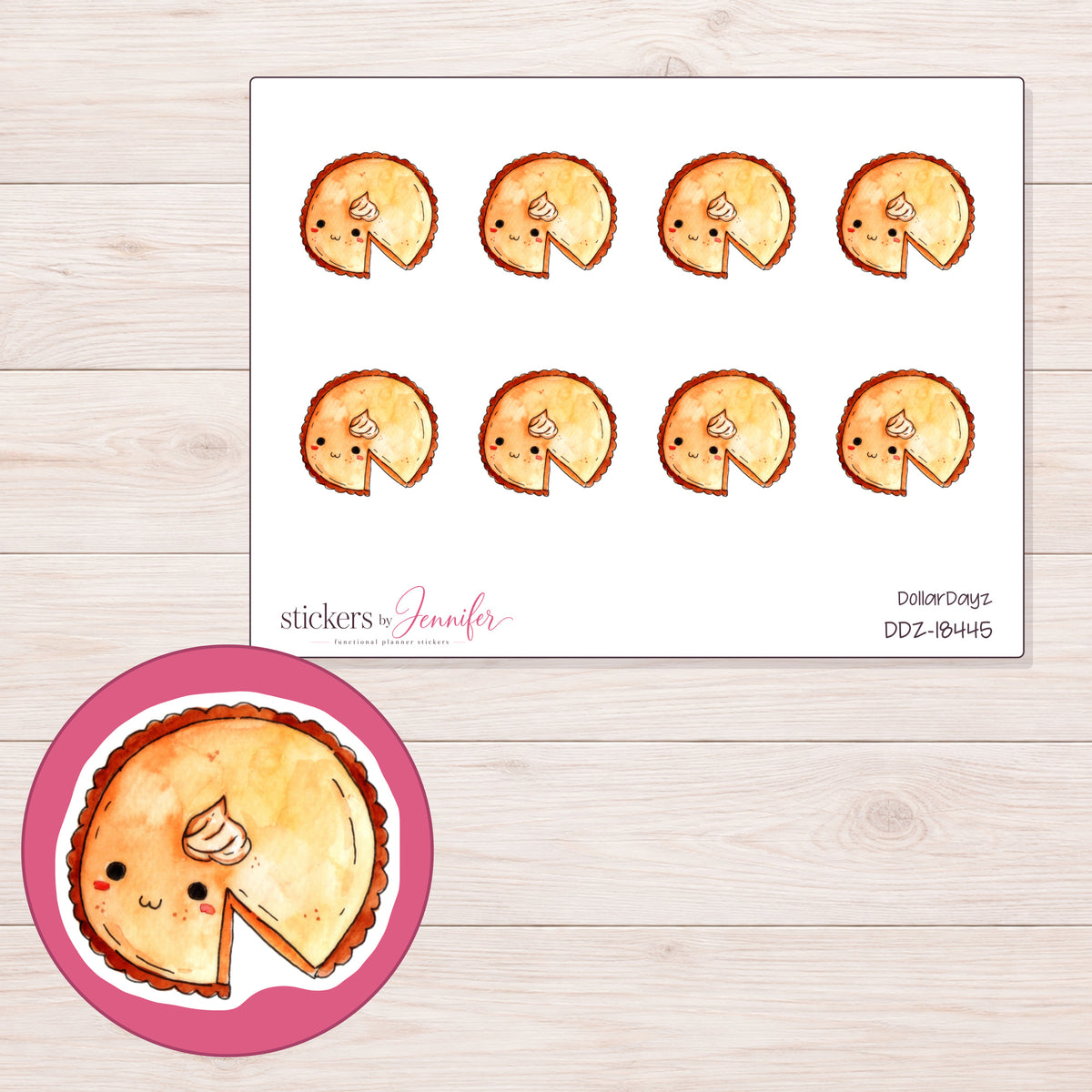 DDZ-18445 planner sticker sheet with enlarged sticker detail