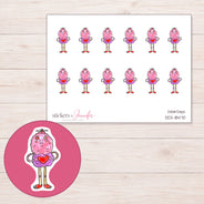 DDZ-18470 planner sticker sheet with enlarged sticker detail