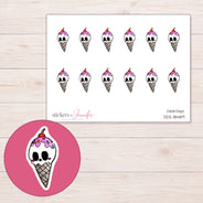 DDZ-18489 planner sticker sheet with enlarged sticker detail