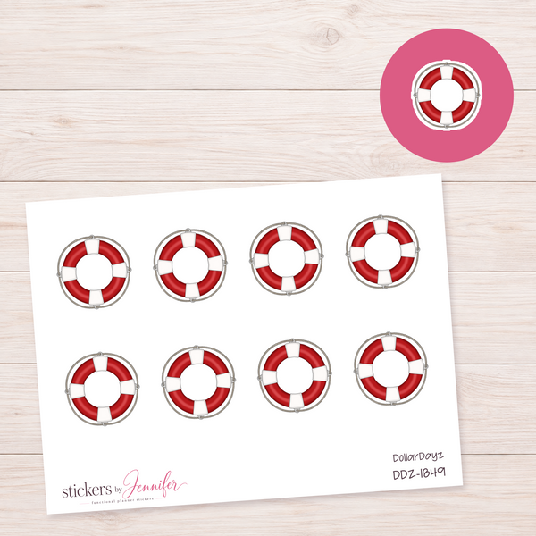 Red Life Ring Planner Stickers | DDZ-1849