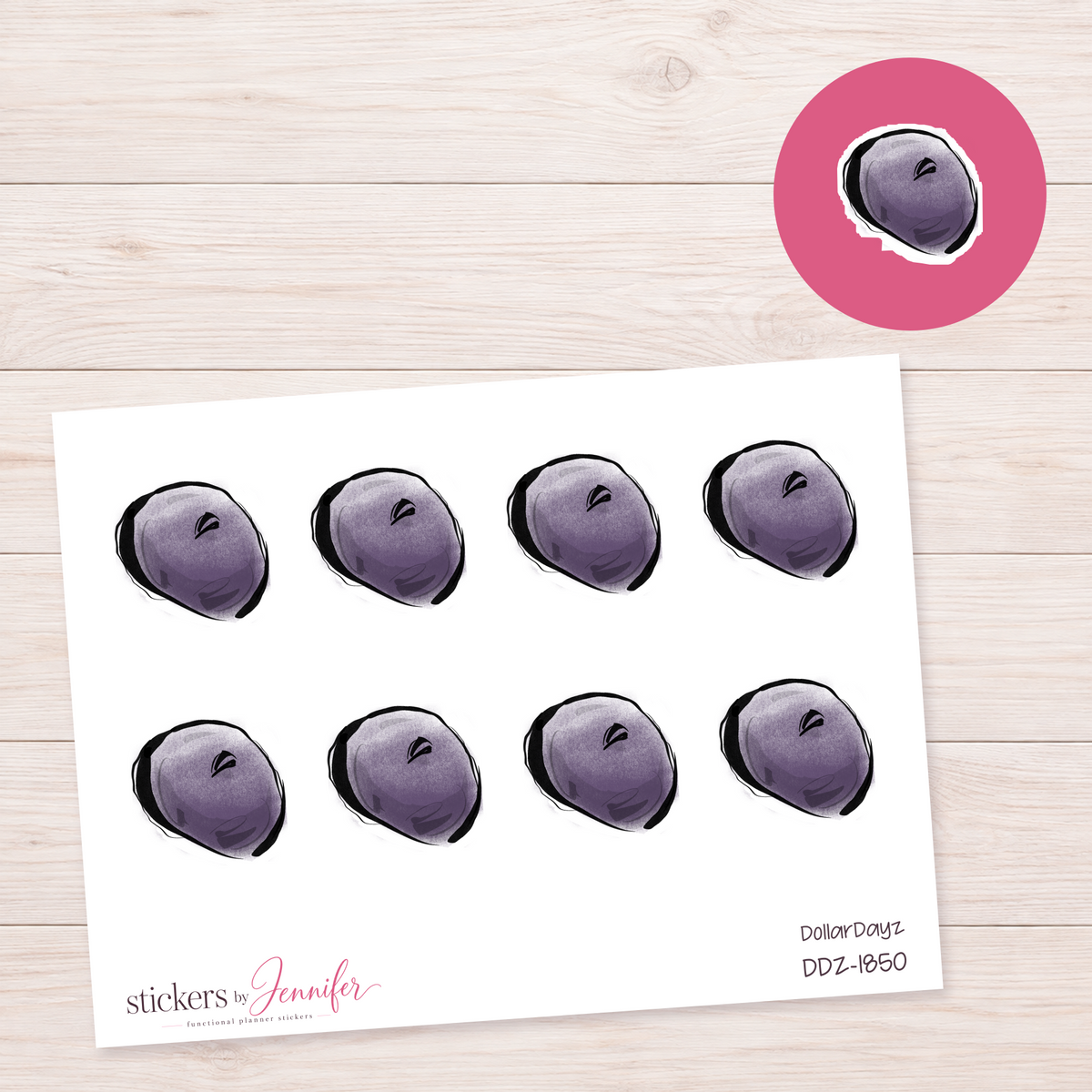 Deep Purple Beret Planner Stickers | DDZ-1850