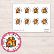 DDZ-18503 planner sticker sheet with enlarged sticker detail