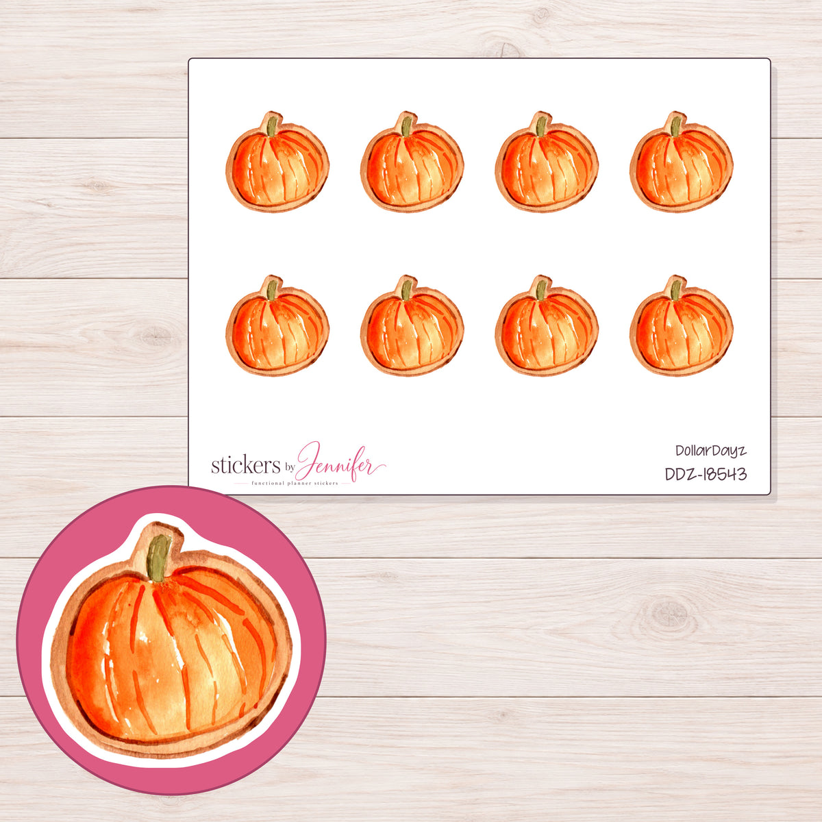DDZ-18543 planner sticker sheet with enlarged sticker detail
