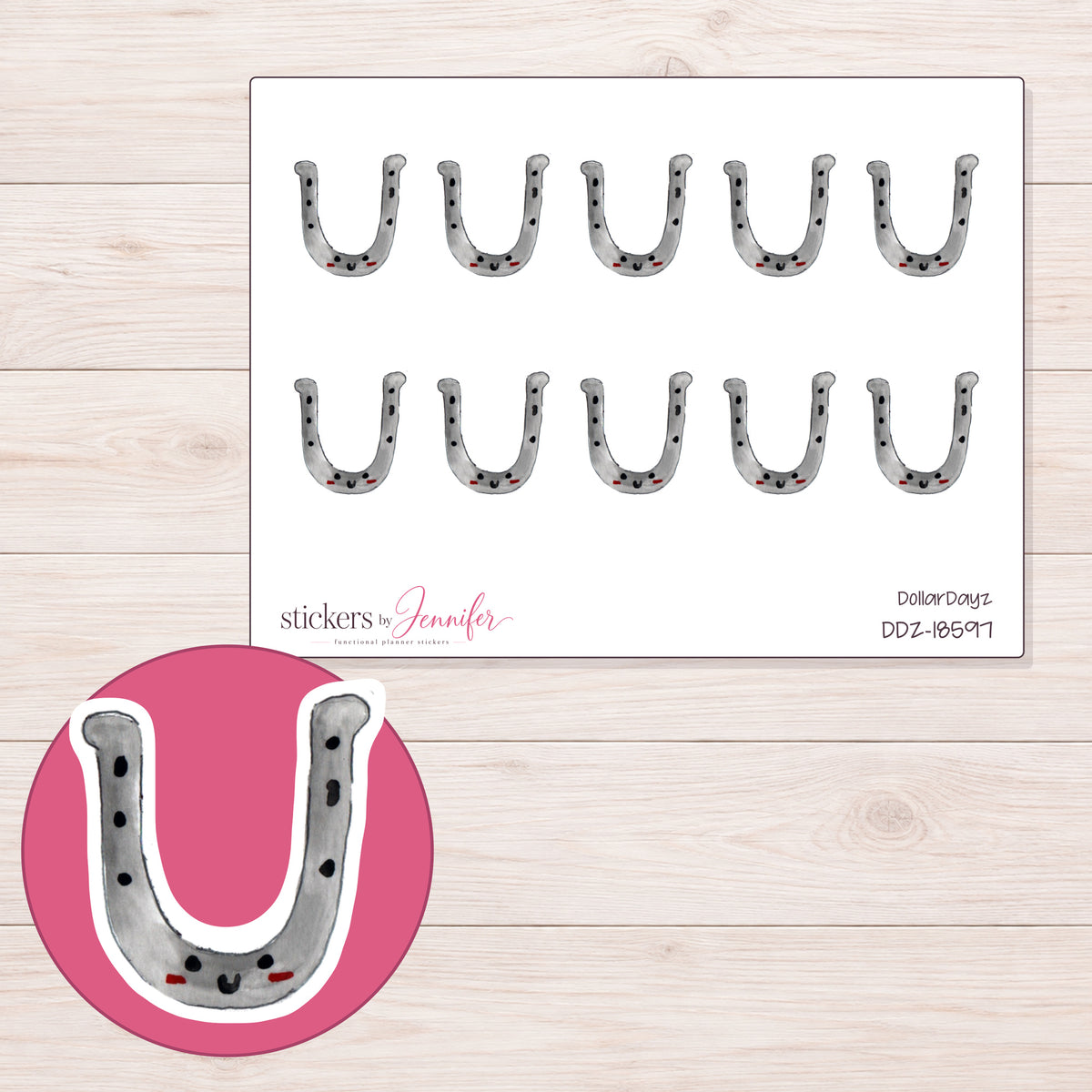 DDZ-18597 planner sticker sheet with enlarged sticker detail