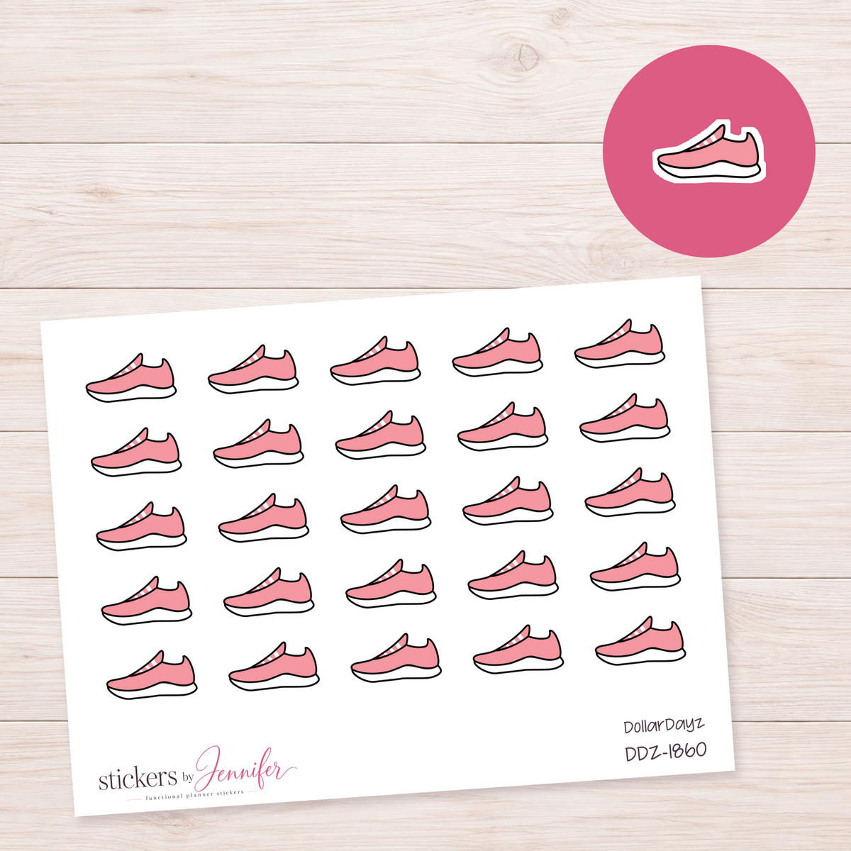 Pink Sneaker Planner Stickers | DDZ-1860