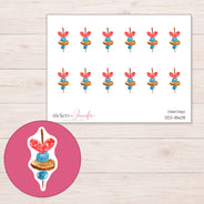 DDZ-18608 planner sticker sheet with enlarged sticker detail