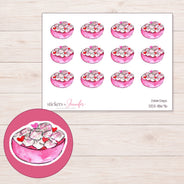 DDZ-18676 planner sticker sheet with enlarged sticker detail