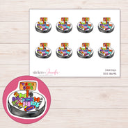 DDZ-18695 planner sticker sheet with enlarged sticker detail
