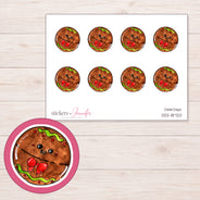 DDZ-18720 planner sticker sheet with enlarged sticker detail