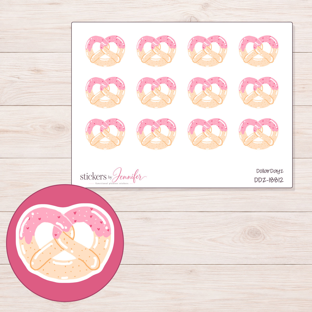 DDZ-18812 planner sticker sheet with enlarged sticker detail