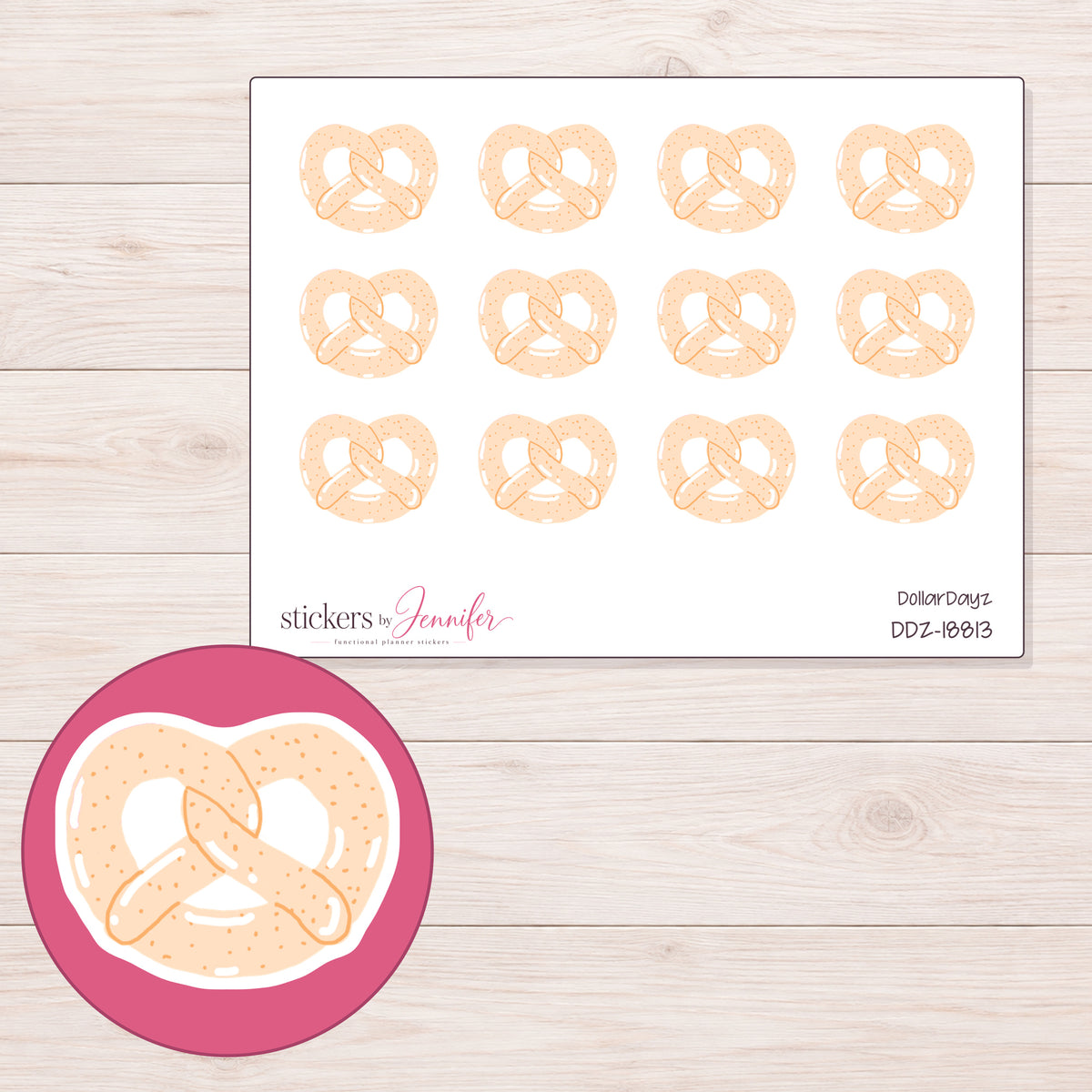DDZ-18813 planner sticker sheet with enlarged sticker detail