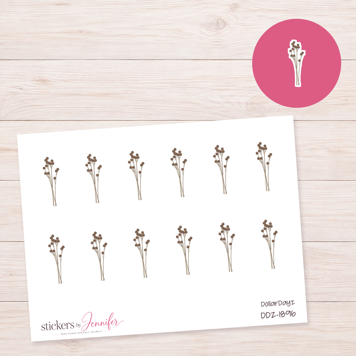 Dried Flower Stems Planner Stickers | DDZ-1896