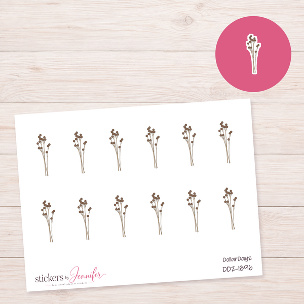 Dried Flower Stems Planner Stickers | DDZ-1896