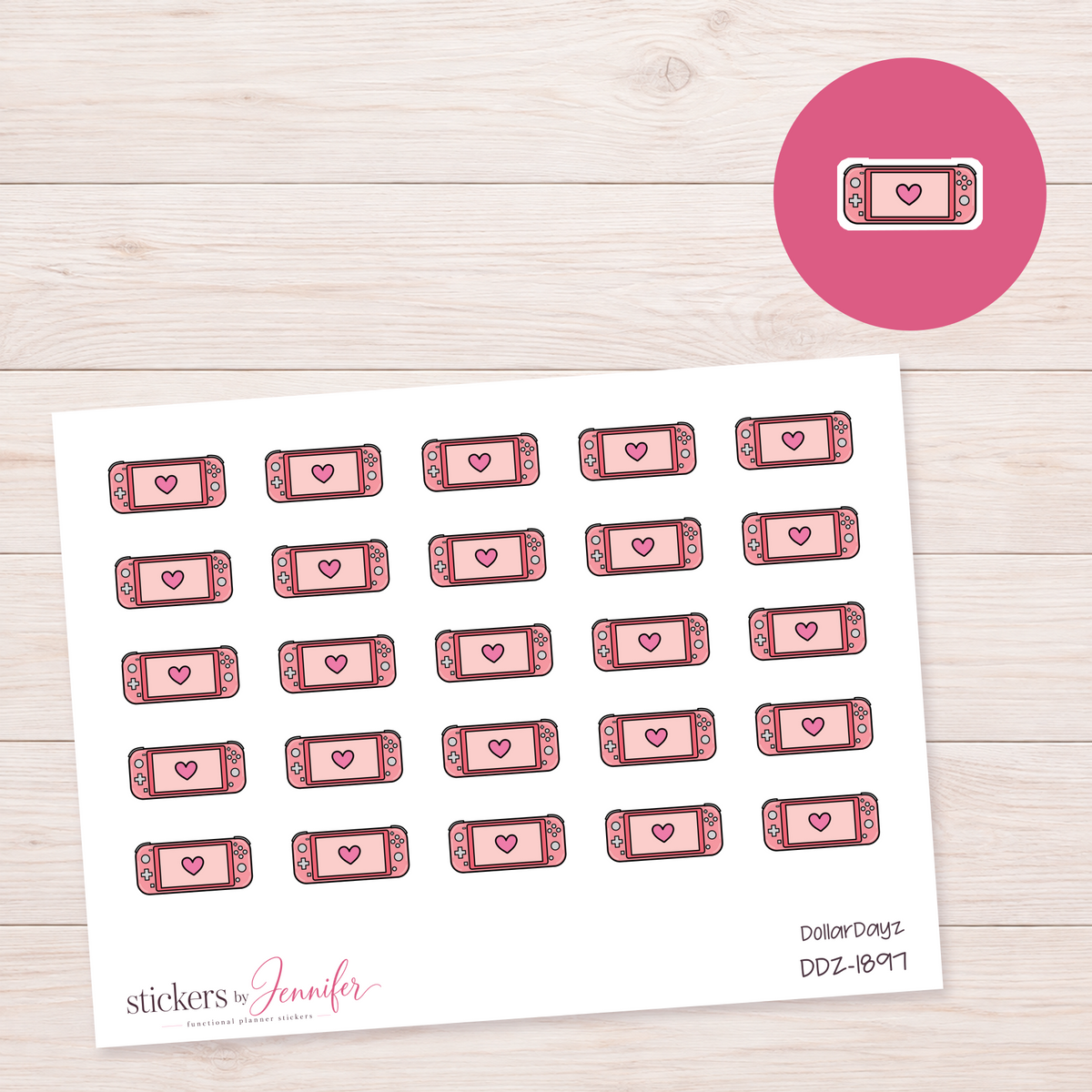 Pink Game Console Planner Stickers | DDZ-1897