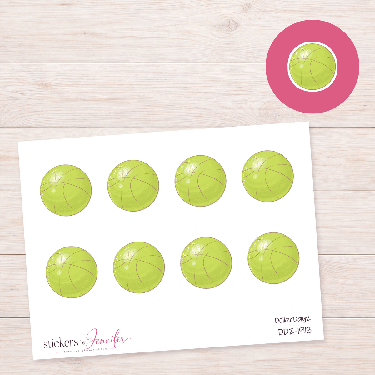 Lime Basketball Planner Stickers | DDZ-1913