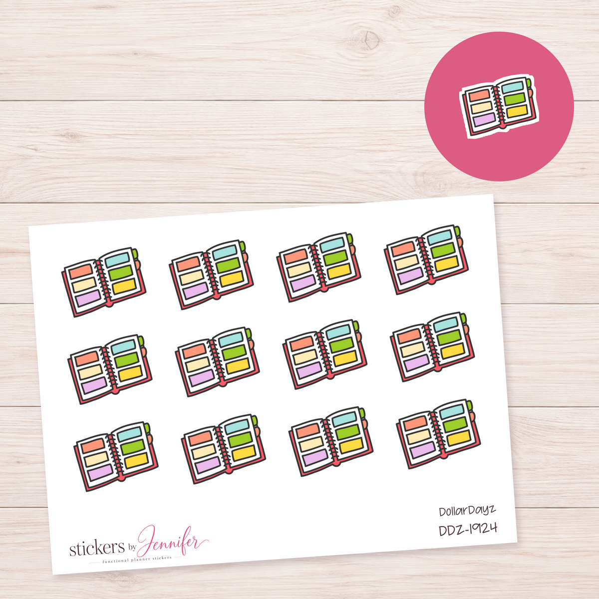 Colorful Open Planner Planner Stickers | DDZ-1924