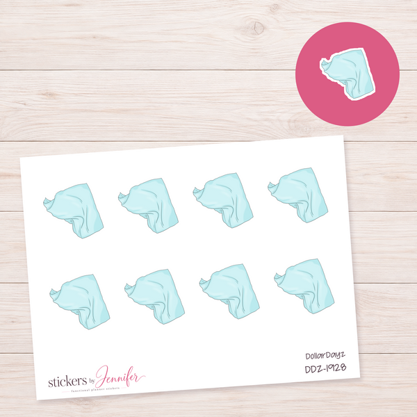 Mint Cleaning Cloth Planner Stickers | DDZ-1928