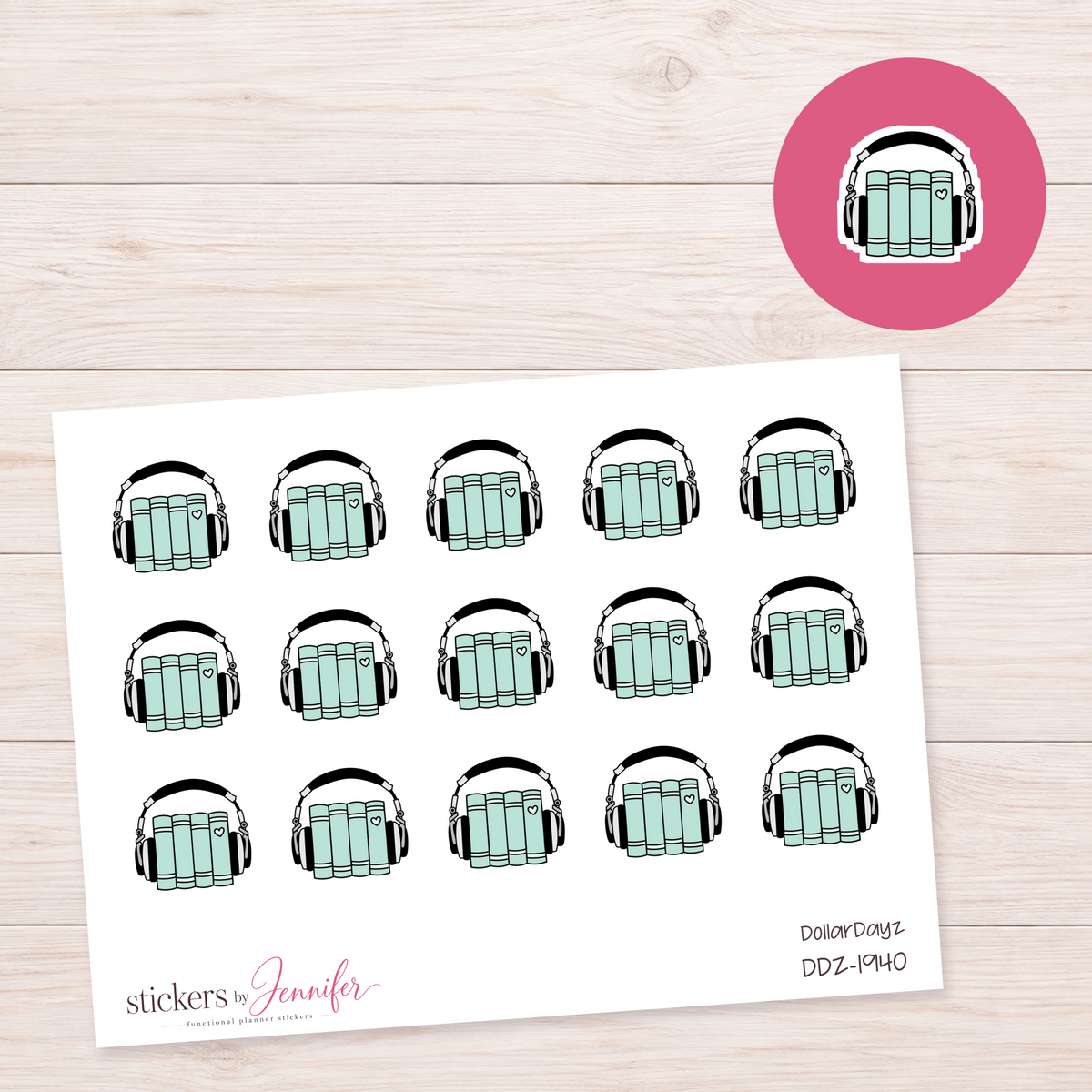 Mint Audiobooks Planner Stickers | DDZ-1940
