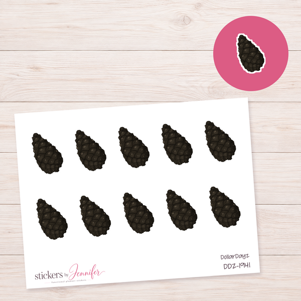 Dark Pinecone Planner Stickers | DDZ-1941