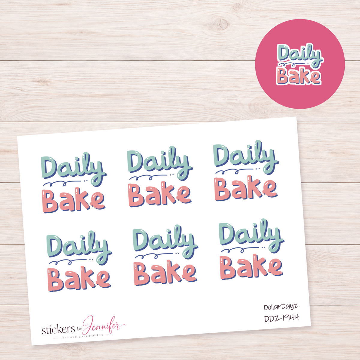 Daily Bake Lettering Planner Stickers | DDZ-1944