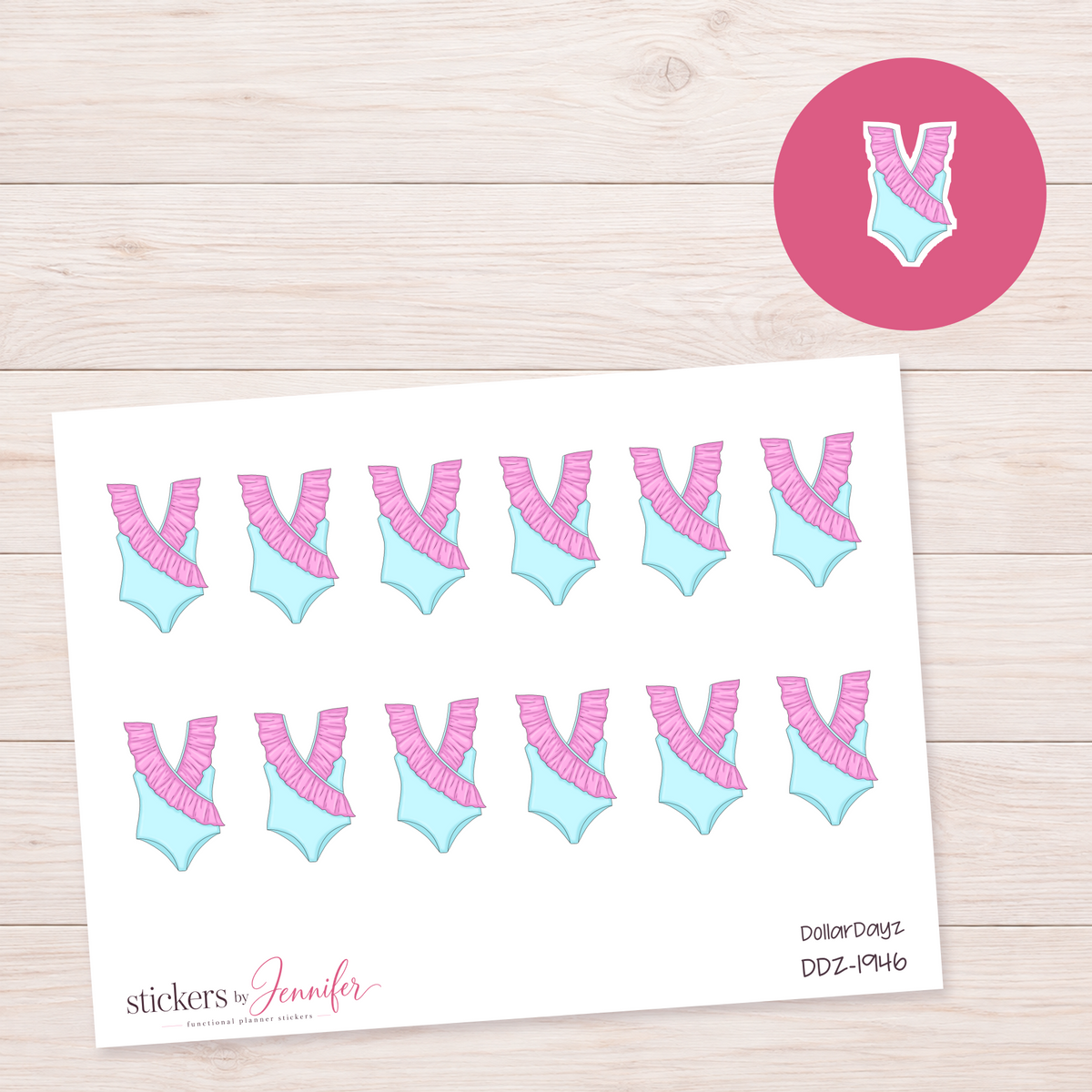 Ruffled Swimsuit Planner Stickers | DDZ-1946