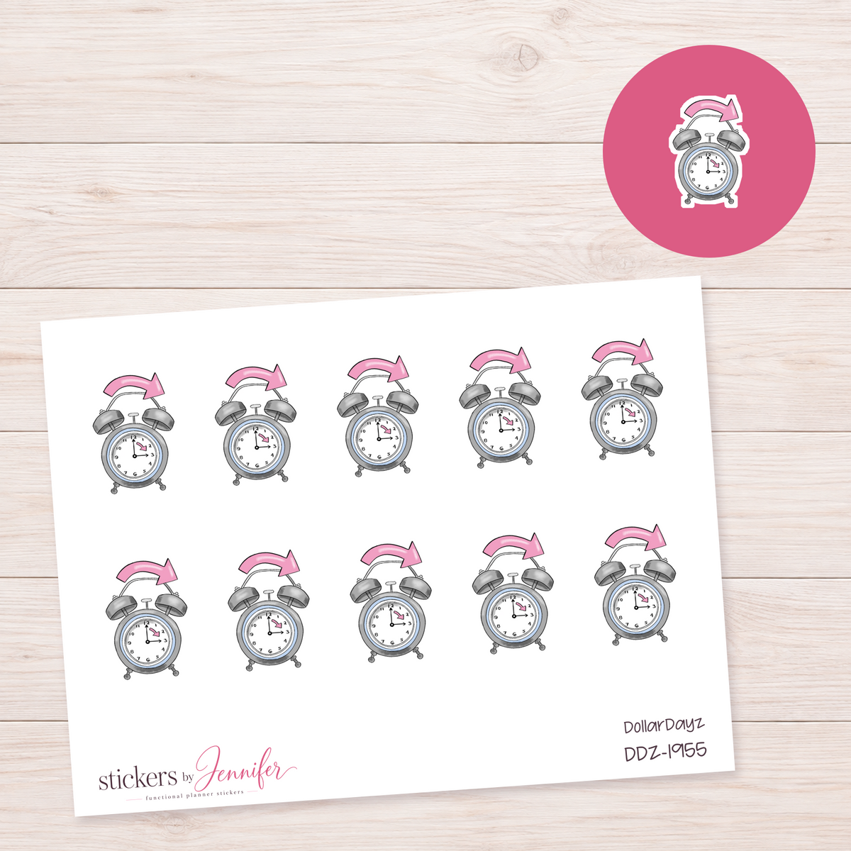 Forward Clock Change Planner Stickers | DDZ-1955
