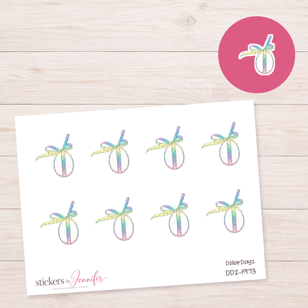 Pastel Ribbon Ornament Planner Stickers | DDZ-1973
