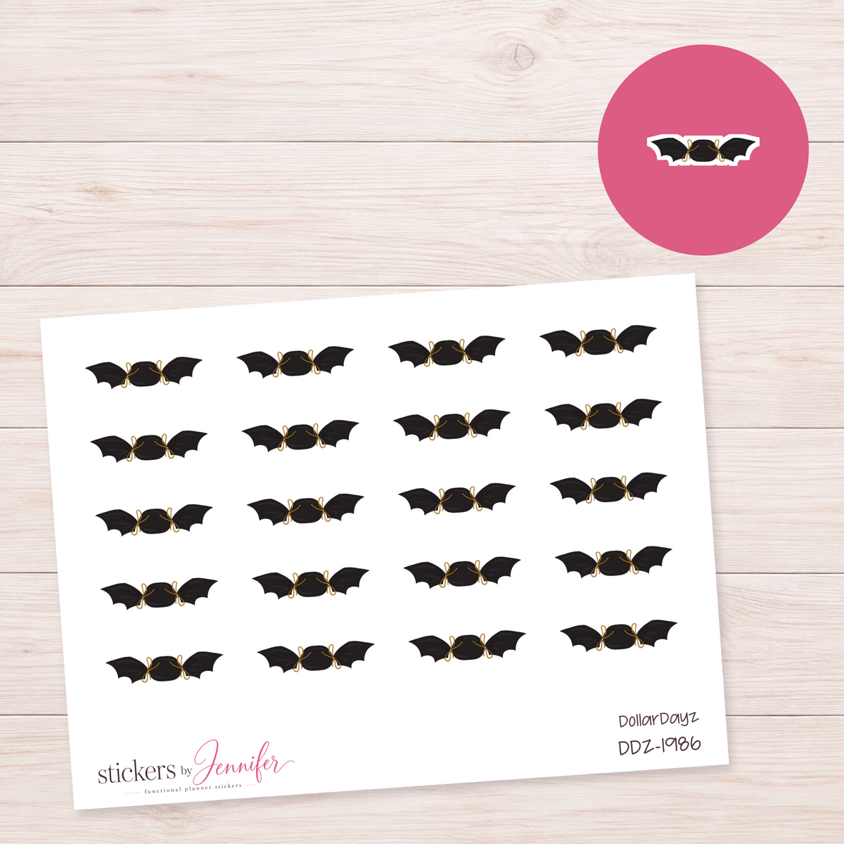 Bat Wing Glasses Planner Stickers | DDZ-1986
