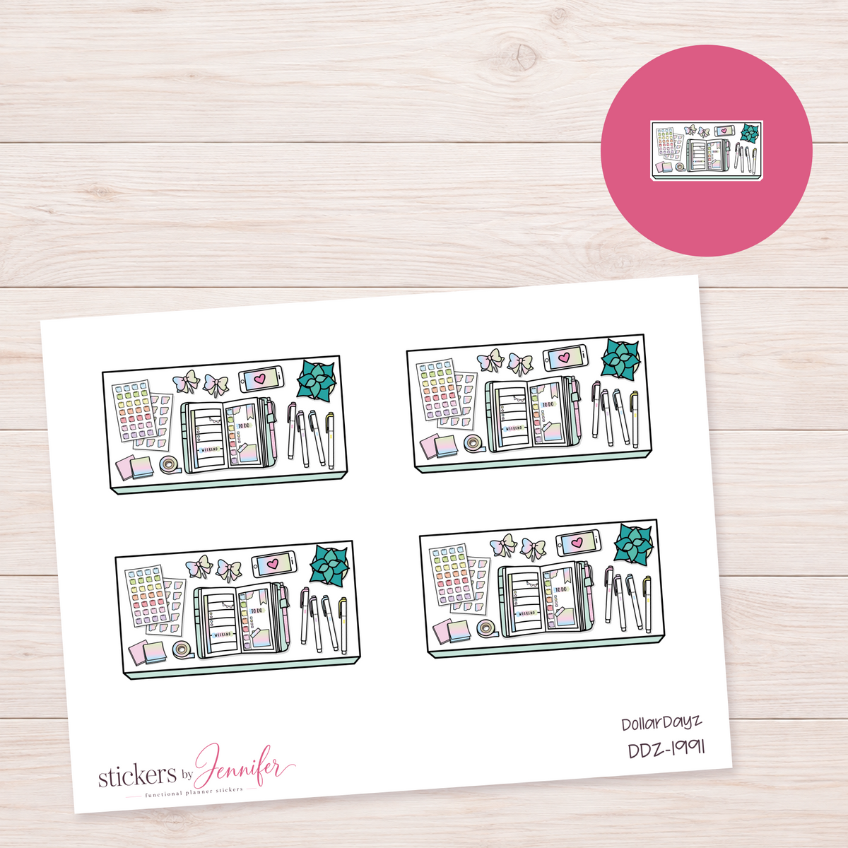 Mint Planner Supplies Planner Stickers | DDZ-1991