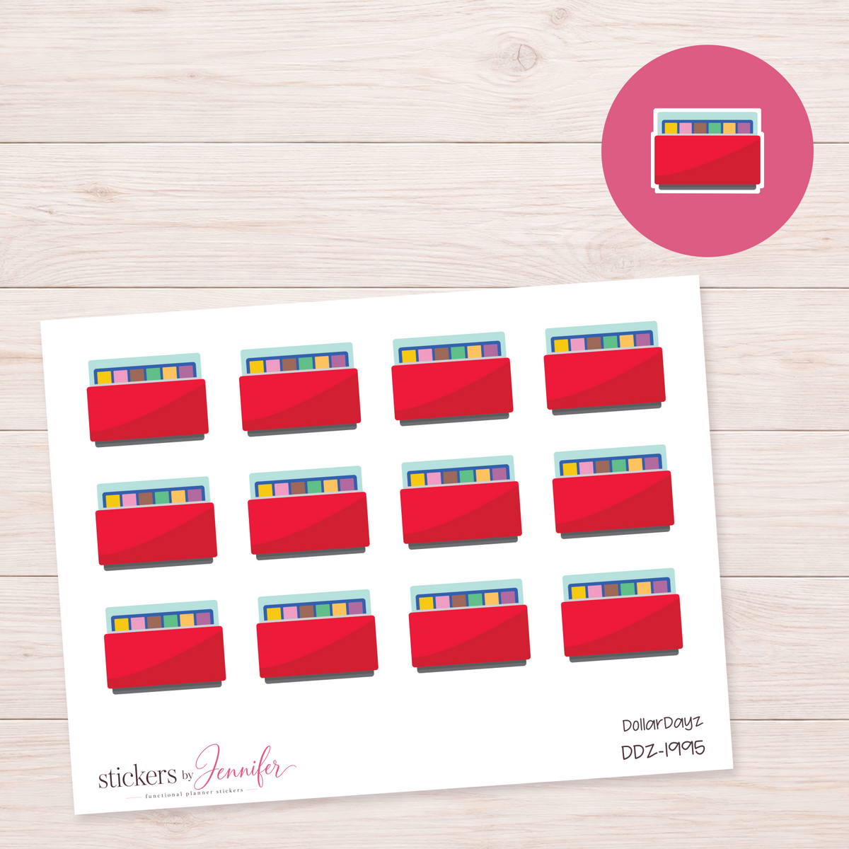 Pastel Chalk Box Planner Stickers | DDZ-1995