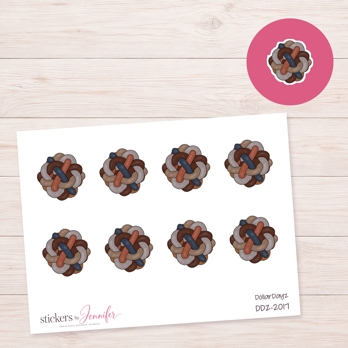 Multicolor Knot Planner Stickers | DDZ-2017