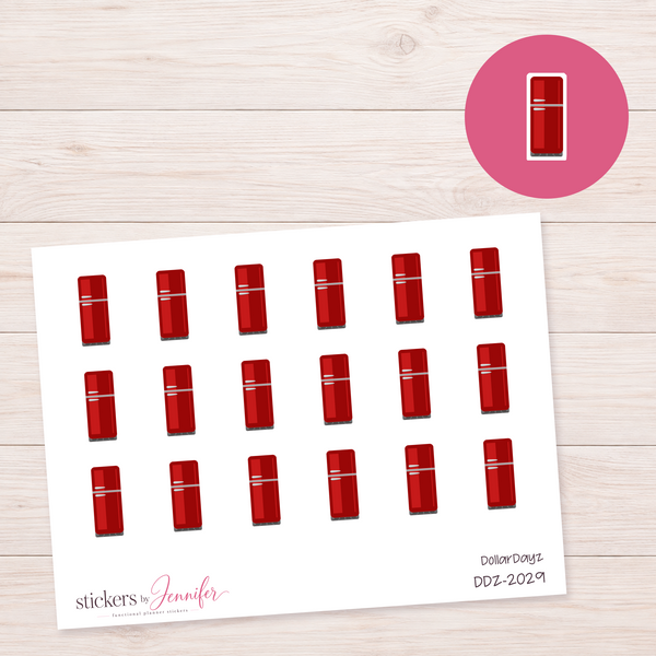 Deep Red Refrigerator Planner Stickers | DDZ-2029