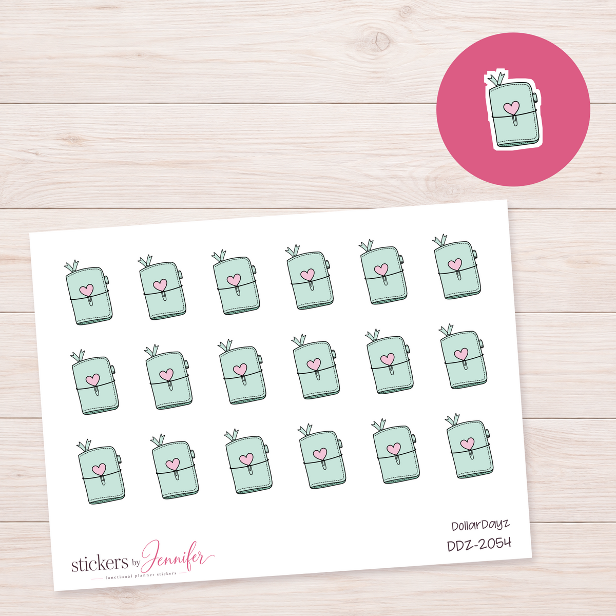 Mint Heart Planner Planner Stickers | DDZ-2054