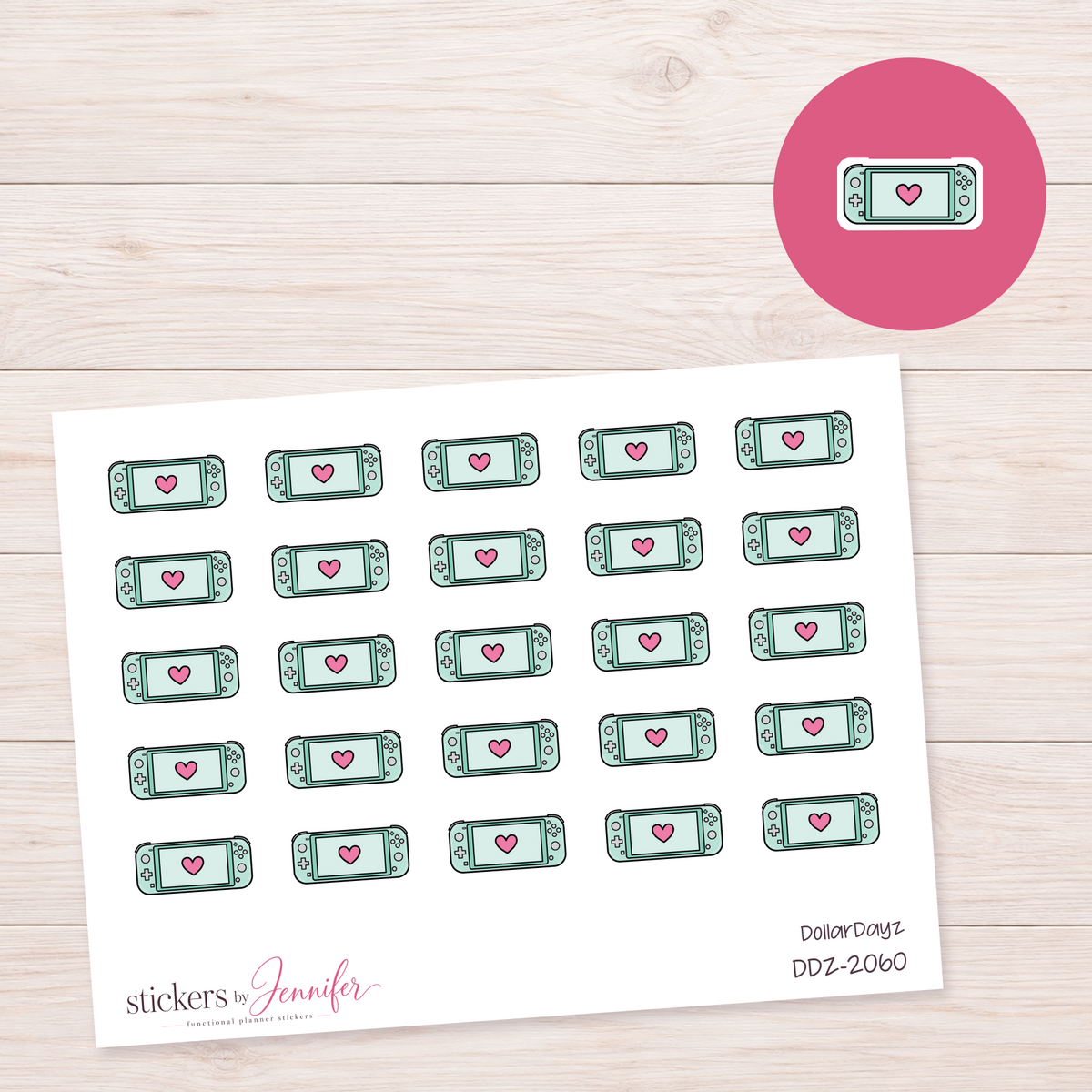 Mint Game Console Planner Stickers | DDZ-2060