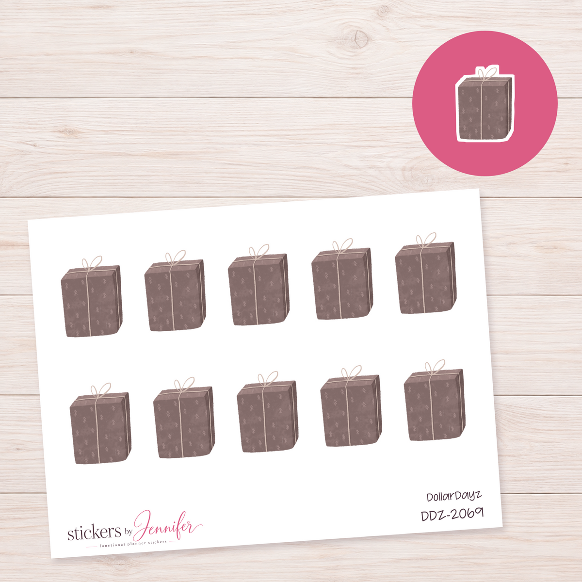 Muted Wrapped Gift Planner Stickers | DDZ-2069