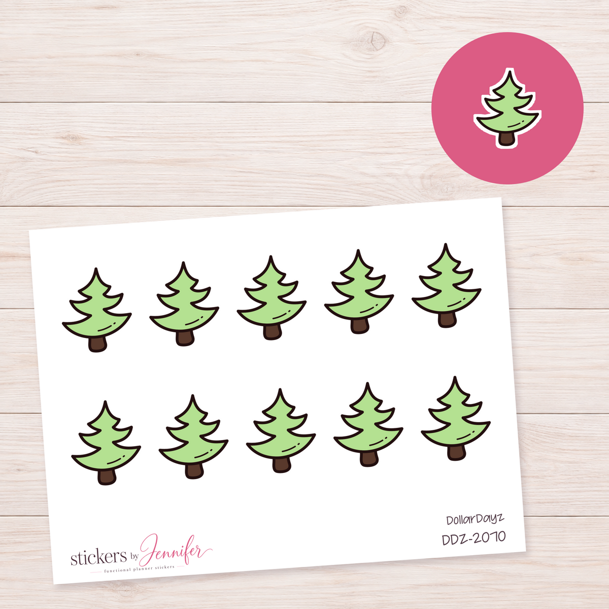 Simple Evergreen Icon Planner Stickers | DDZ-2070