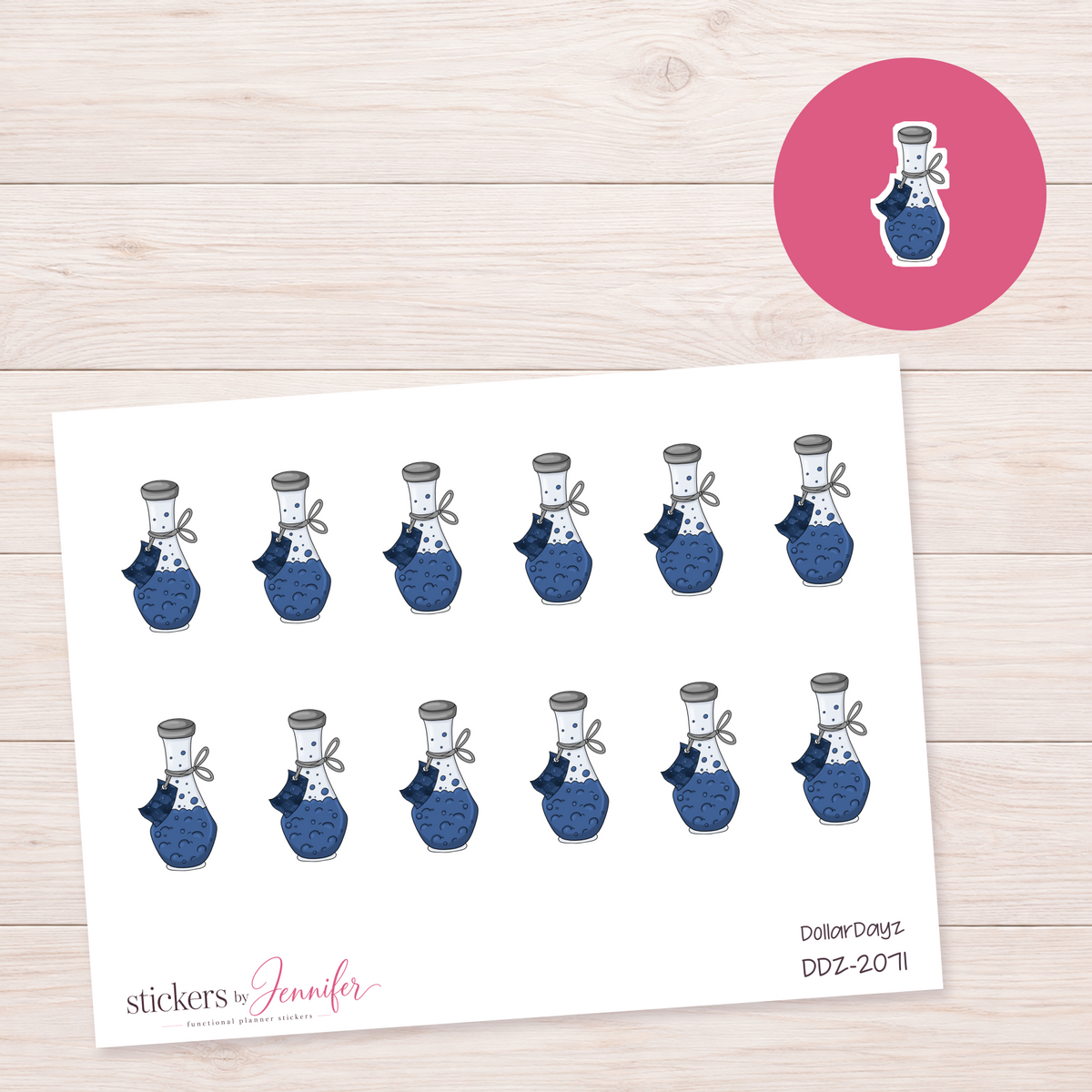 Blue Potion Bottle Planner Stickers | DDZ-2071